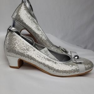 Kids heels silver shoes for special occasions